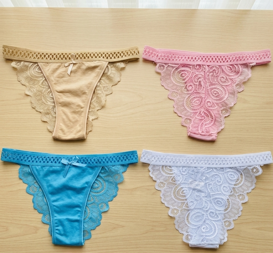 Lattice & Lace Coquette Panty Set trio