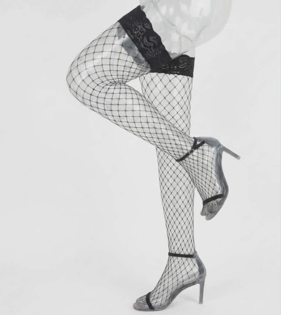 TEMPTATION THIGH-HIGH FISHNET STOCKINGS